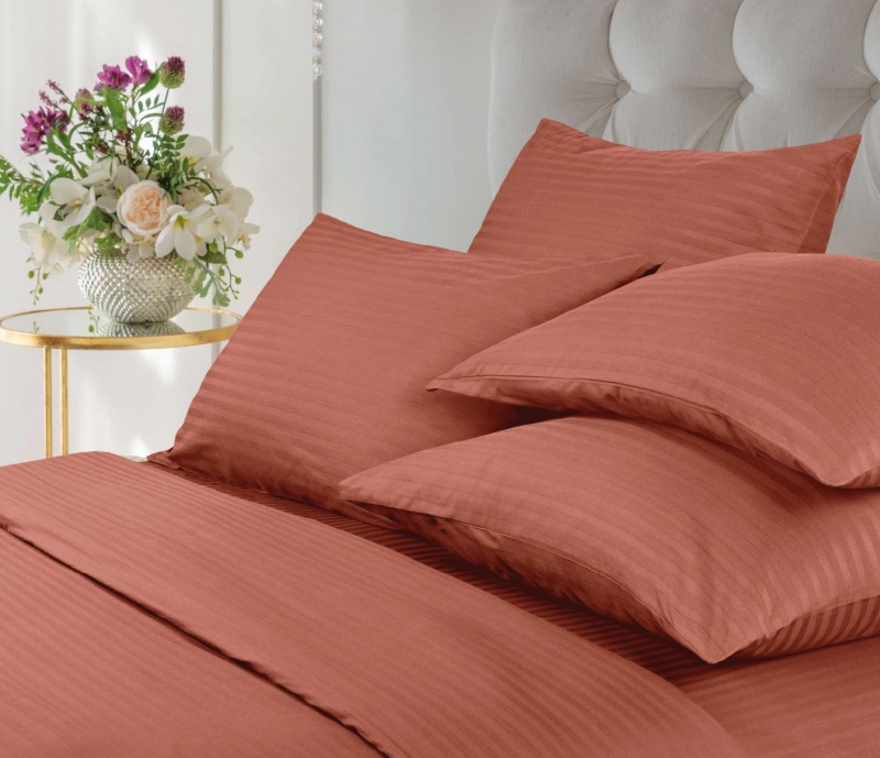 Простыня на резинке Verossa Stripe (Терракотовый)
